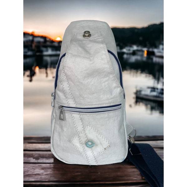 Anchors Aweigh | Reclaimed and Repurposed Sailcloth Sling Bag