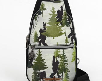 Peace Out Bigfoot Sling Bag Crossbody Retro Style
