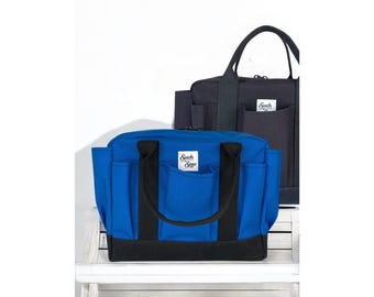 Strapazierfähige Werkzeugtasche aus gewachstem Canvas: Cordura-Gartentasche mit Taschen