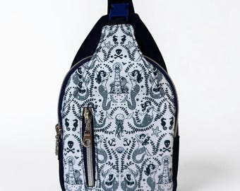 Mermaid Damask Sling Bag Surprisingly Spacious
