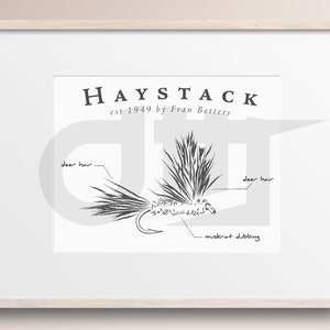 Mosca seca Haystack - Atado de moscas - Ilustración - impresión de pesca con mosca - pesca - descarga digital - arte de pesca con mosca - arte de pesca - dibujo