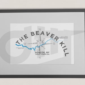 Beaverkill - carte Beaverkill - Beaver Kill - impression de pêche à la mouche - pêche - téléchargement numérique - svg - jpg - eps - ai - png - fichier d'impression - pdf