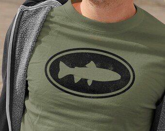 Camiseta de trucha, camisa de trucha, pesca de trucha, camiseta de pesca de trucha, camisa de pesca, camisa de pesca con mosca, camiseta de pesca, camisa de papá, camiseta para hombre
