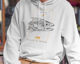 Brown trout Unisex Hoodie - fly fishing gear - fishing hoodie - trout fishing - dry fly - rainbow trout - brown trout - brook trout