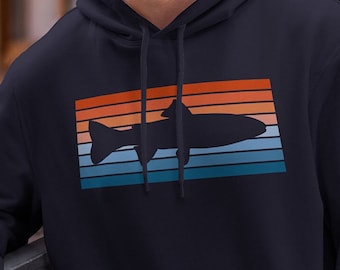 Fishing hoodie - trout fishing - sunset hoodie - fly fishing hoodie - fishing sweatshirt - mens hoodie - dad hoodie