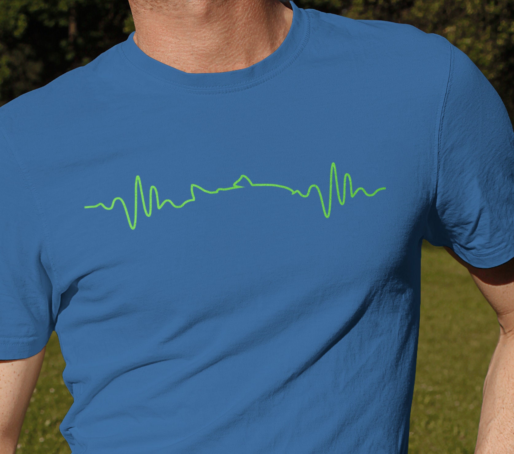 Fishing t-shirt - trout fishing - fly fishing - heartbeat t-shirt - ekg  shirt - funny t-shirt - fisherman - women who fish - mens t-shirt