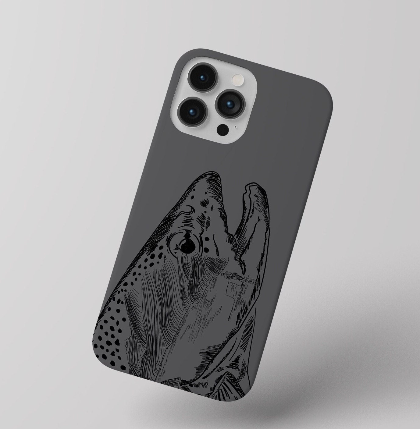 Brown Trout Phone Case (iPhone, Pixel, Galaxy) - fishing gear - fly fishing artwork - dry flies - river - landscapes - nymphing