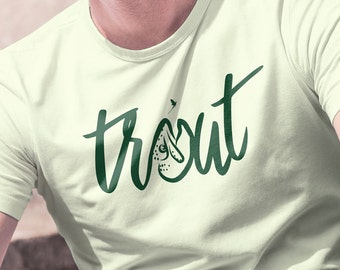 Camiseta de trucha - camisa de pesca - equipo de pesca con mosca - efímera - trucha arco iris - trucha marrón - trucha de arroyo - camiseta de hombre - camisa de papá