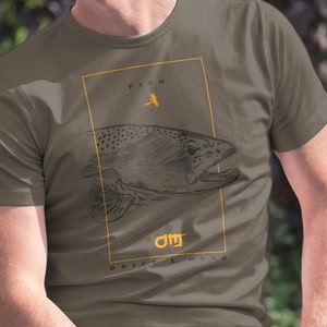 Brown trout Unisex t-shirt - fly fishing gear - fishing shirt - trout - dry fly - rainbow trout - brown trout - brook trout - wade fishing