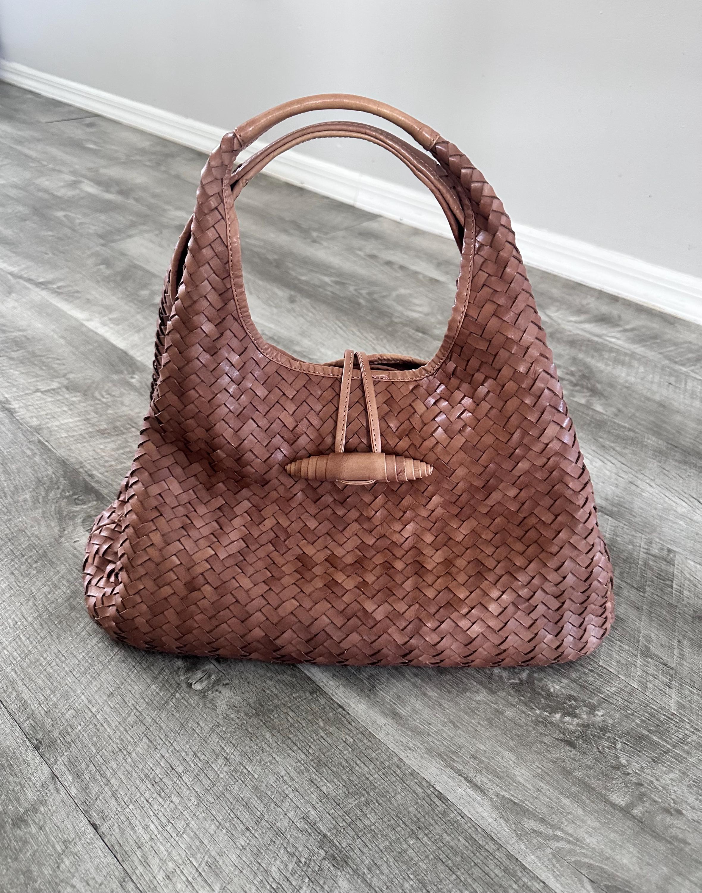 Designer Saraceno Bellagio Vintage Handmade Saddle Brown Leather 