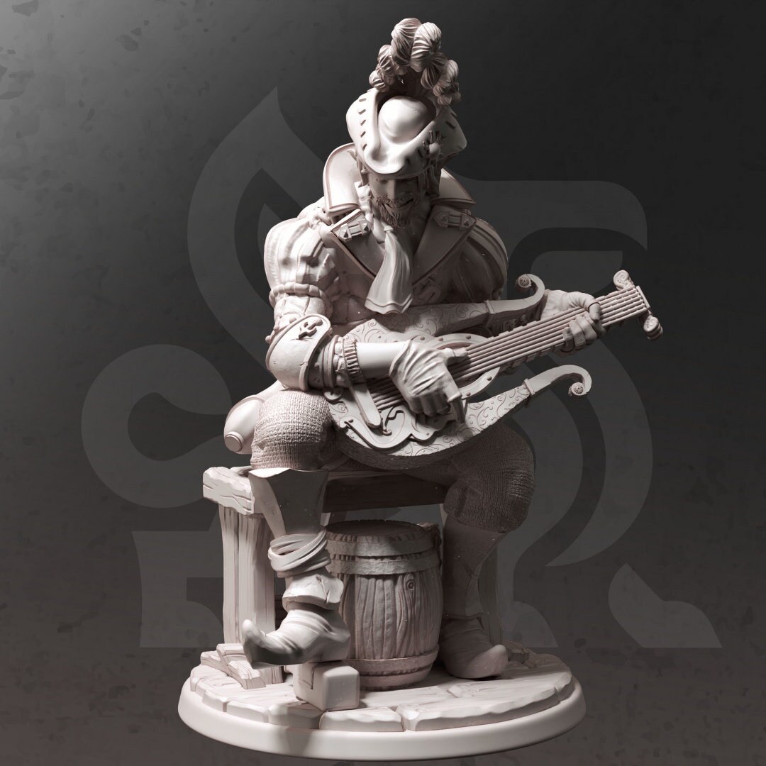 Brekken Half-elf Bard 3D Printed Dnd Miniature for Tabletop D&D RPG 28 ...