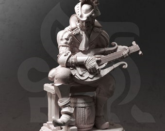 Brekken - Half-Elf Bard | 3D Printed DnD Miniature for Tabletop D&D RPG | 28/32mm/75mm |