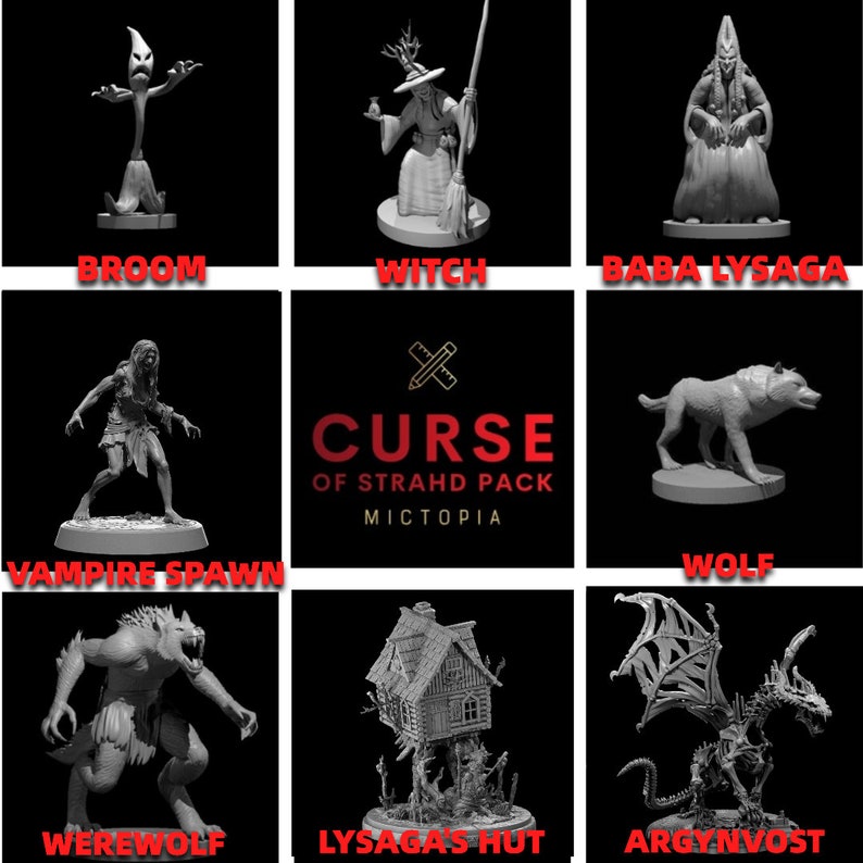 Curse of Strahd Adventure Pack 30/32 DnD Miniatures Characters/NPC's Strahd Von Zarovich, Ireena Kolyana, Werewolves image 5