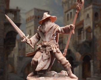 Artemis of Canos | Human Wizard | Battlemage | 3D Printed DnD Miniature for Tabletop D&D RPG | 32mm/75mm | Guidance Wizard
