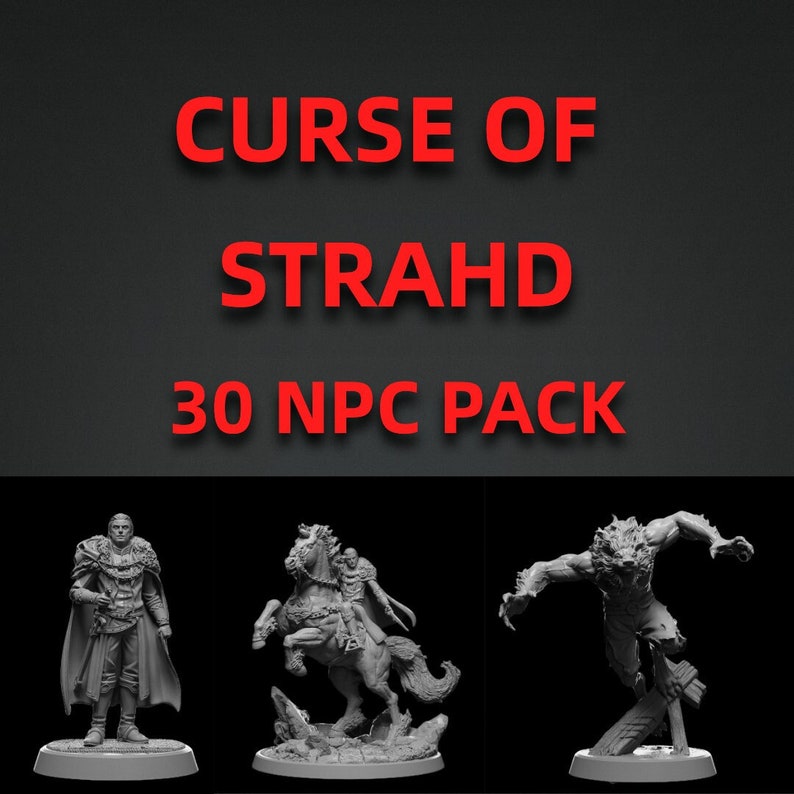 Curse of Strahd Adventure Pack 30/32 DnD Miniatures Characters/NPC's Strahd Von Zarovich, Ireena Kolyana, Werewolves image 1