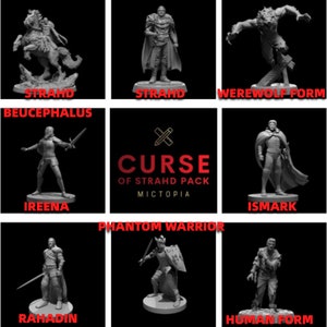 Curse of Strahd Adventure Pack 30/32 DnD Miniatures Characters/NPC's Strahd Von Zarovich, Ireena Kolyana, Werewolves image 2