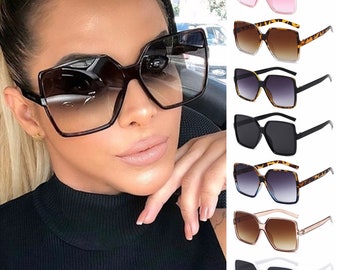 1 PC Auto Motor Übergroße quadratische Sonnenbrille für Frauen und Männer UVschutz Brillen Retro Big Frame Sonnenbrille Fashion Shades