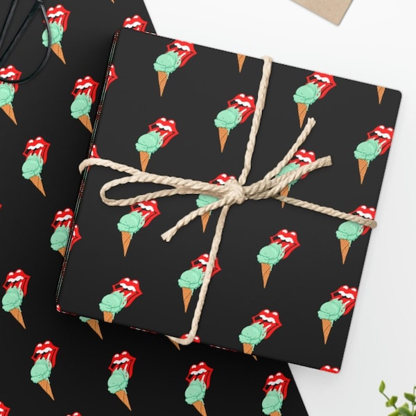 The Rolling Stones Geschenkpapier | Geschenkverpackung | Geburtstag Geschenkpapier | Musikliebhaber | Rolling Stones Eis lecken