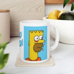Bart Simpsons Coffee Mug with Bart Simpson Bad Bart Simpson Mug Work Mug for a Friend Gift for a Simpsons Fan Mug