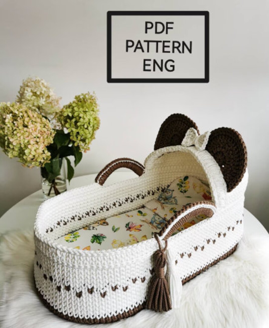 Crochet Baby Basket Pattern Pdf Pattern Moses Basket Etsy