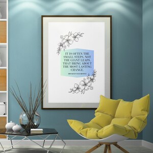 Printable digital wall art, downloadable content, a motivational quote by HRM Queen Elizabeth II, and inspirational words, evoke inner self