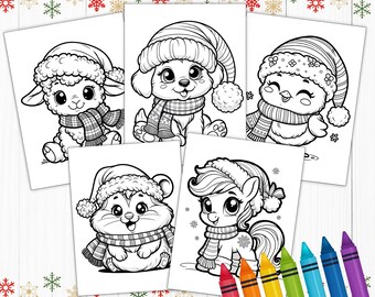 Christmas Coloring Pages for Kids Christmas Activities Printable Cute Animal Coloring Pages Printable Christmas Games, Coloring Pages, PDF