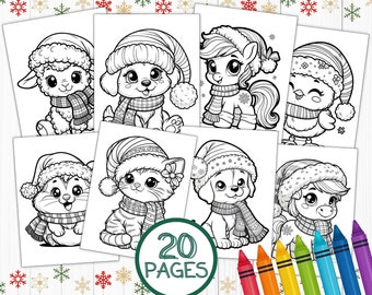 Christmas Coloring Pages, Christmas Activities,  Christmas Printable, Animal Coloring, Winter Activities, Christmas Games, Cute Animal Pages