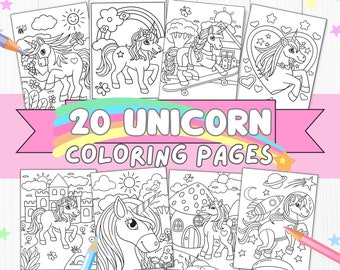 Cute Unicorn Coloring Pages For Kids, Unicorn Coloring Pages, Easy Coloring, Unicorn Printables, Unicorn Activities, Unicorn Parties,
