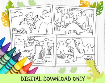 Dinosaur Coloring Pages, Baby Dinosaur Coloring, Easy Coloring, Printable Dinosaur Coloring , Kids Coloring, Dinosaur Activities, Digital