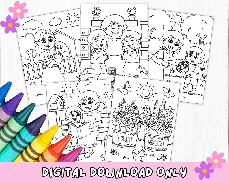 Mothers Day Coloring, Mothers Day Coloring For Kids, Easy Coloring, Mothers Day Printable, Mothers Day Activity, Best Mom Ever Gifts, Best Mom, Mothers Day Card, Kids Coloring, Coloring Pages, Spring Coloring, Easy Printable