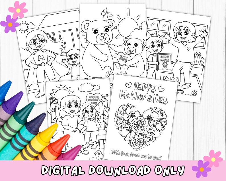 Mothers Day Coloring, Mothers Day Coloring For Kids, Easy Coloring, Mothers Day Printable, Mothers Day Activity, Best Mom Ever Gifts, Best Mom, Mothers Day Card, Kids Coloring, Coloring Pages, Spring Coloring, Easy Printable