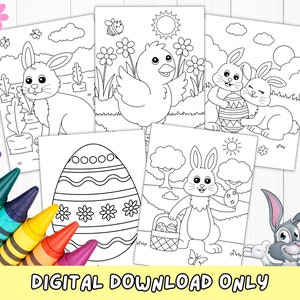 Easter Coloring Pages For Kids, Easter Coloring Pages, Easy Coloring, Easter Printables, Easter Activities, Easter Parties, Easter Bunny, Easter Games, Kids Coloring, Coloring Pages, Printables