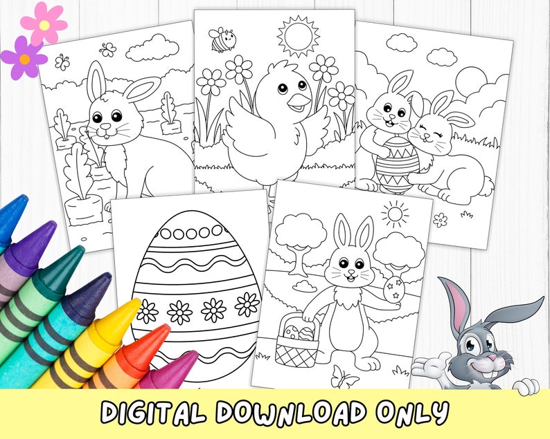 Easter Coloring Pages For Kids, Easter Coloring Pages, Easy Coloring, Easter Printables, Easter Activities, Easter Parties, Easter Bunny, Easter Games, Kids Coloring, Coloring Pages, Printables