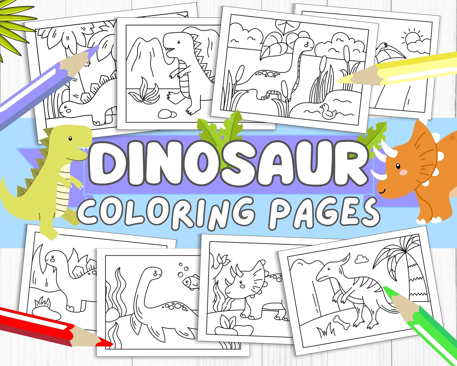 Easy Dinosaur Coloring Pages for Kids Toddlers Preschoolers Toddlers ...