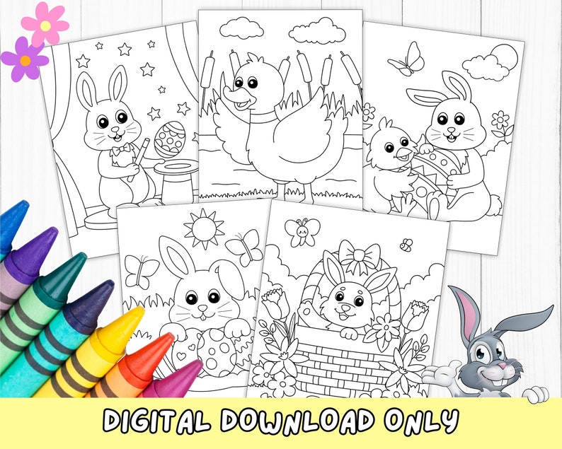 Easter Coloring Pages For Kids, Easter Coloring Pages, Easy Coloring, Easter Printables, Easter Activities, Easter Parties, Easter Bunny, Easter Games, Kids Coloring, Coloring Pages, Printables