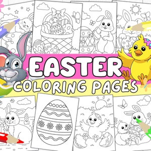 Easter Coloring Pages For Kids, Easter Coloring Pages, Easy Coloring, Easter Printables, Easter Activities, Easter Parties, Easter Bunny, Easter Games, Kids Coloring, Coloring Pages, Printables