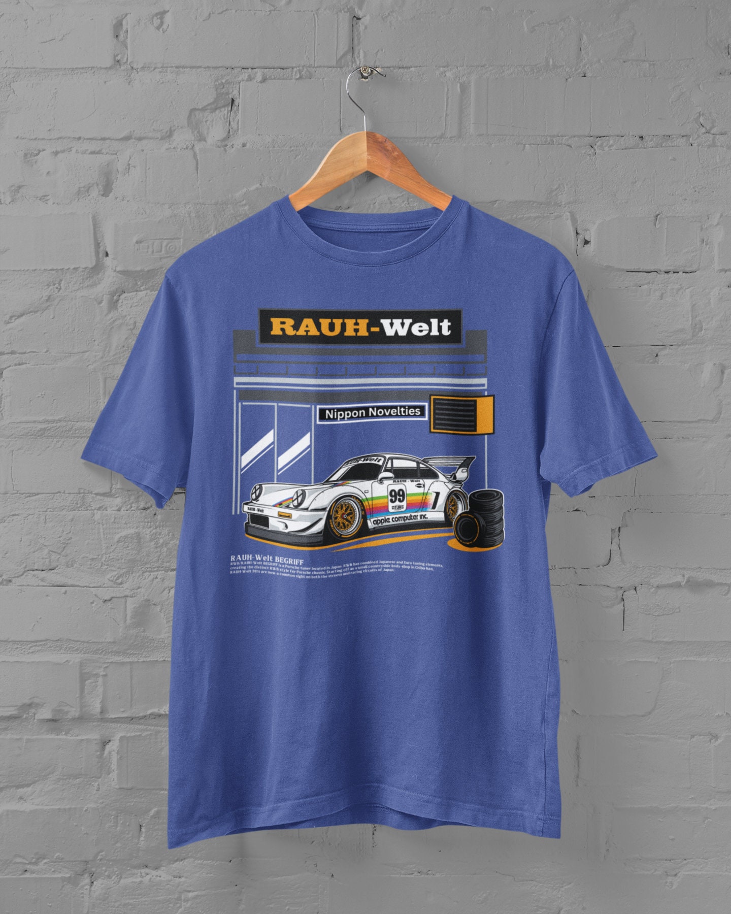 T-shirt Uomo RWB Racing Nera – Maglietta Auto JDM, Taglie S-5XL, 100% Cotone