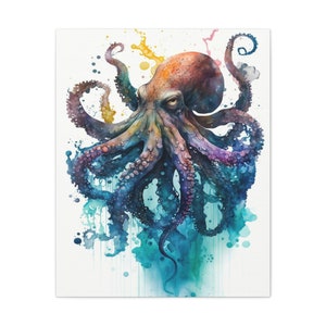 Tie Dye Octopus #5 - Canvas Gallery Wrap | Octopus Art | Octopus Print | Tie Dye Octopus
