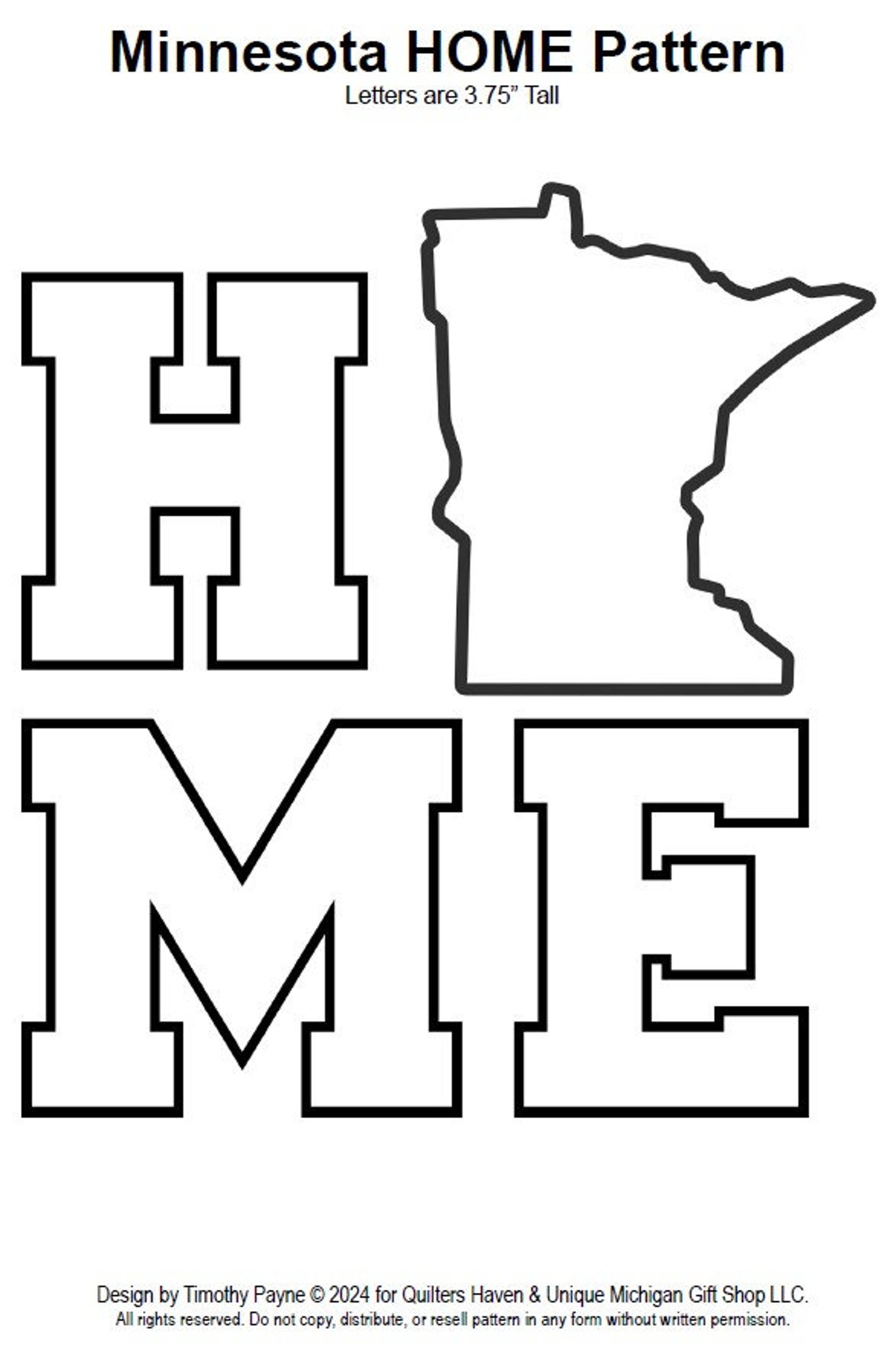 HOME Applique Pattern - Minnesota, Crafting, Quilting - Etsy