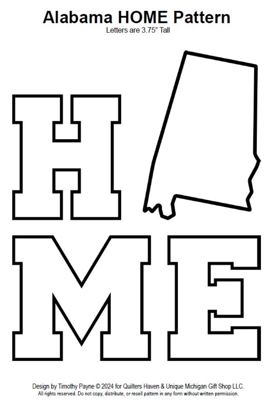 HOME Applique Pattern - Alabama, Crafting, Quilting - Etsy