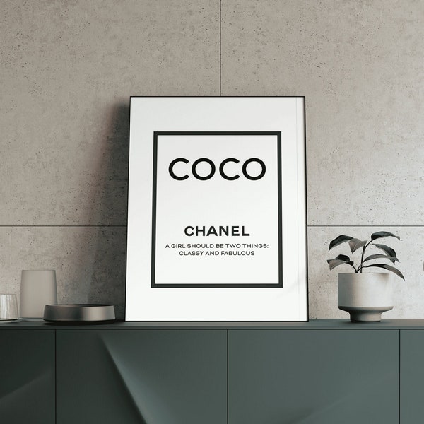 Coco Chanel prints - wall art - art deco prints - fashion prints - Motivational Quotes - Digital Art - Vintage prints - gifts for her - gift