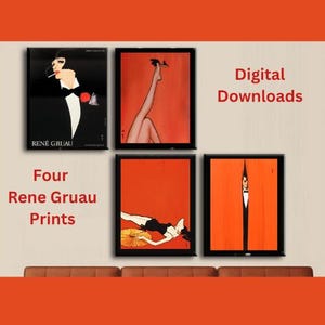Rene Gruau Drucke - Art Deco Plakate - VIER Art Deco Digitale Downloads - 1920er Jahre Plakate - Vintage Plakate - Wandkunst - Geschenke