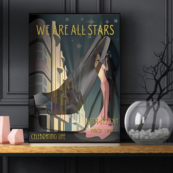 Art Deco Fashion Print - Geometric Wall Art (Digital Art)