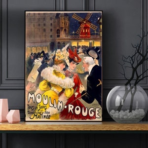 Láminas Art Decó - Pósteres del Moulin Rouge - Pósteres de los años 20 - Arte mural - Pósteres vintage - Regalos para ella - Decoración del hogar - Regalos para él - Regalos