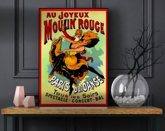 Moulin Rouge Poster – Vintage Art Deco Print, Paris Wall Art