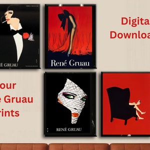 Rene Gruau Drucke - Art Deco Plakate - VIER Art Deco Digitale Downloads - 1920er Jahre Plakate - Vintage Plakate - Wandkunst - Geschenke