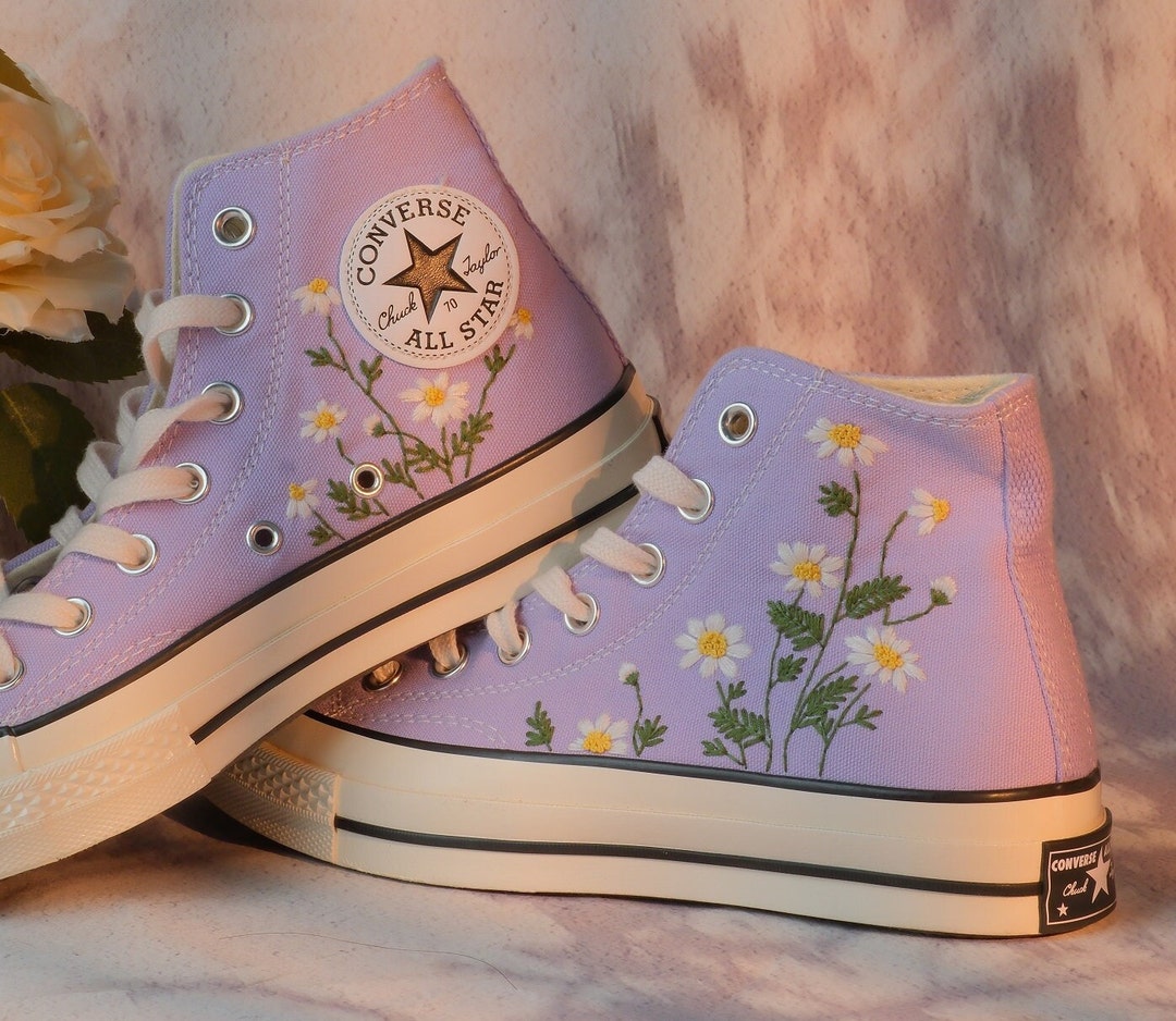 Embroidered Butterfly Converse/ Converse Custom Sun Flower Etsy