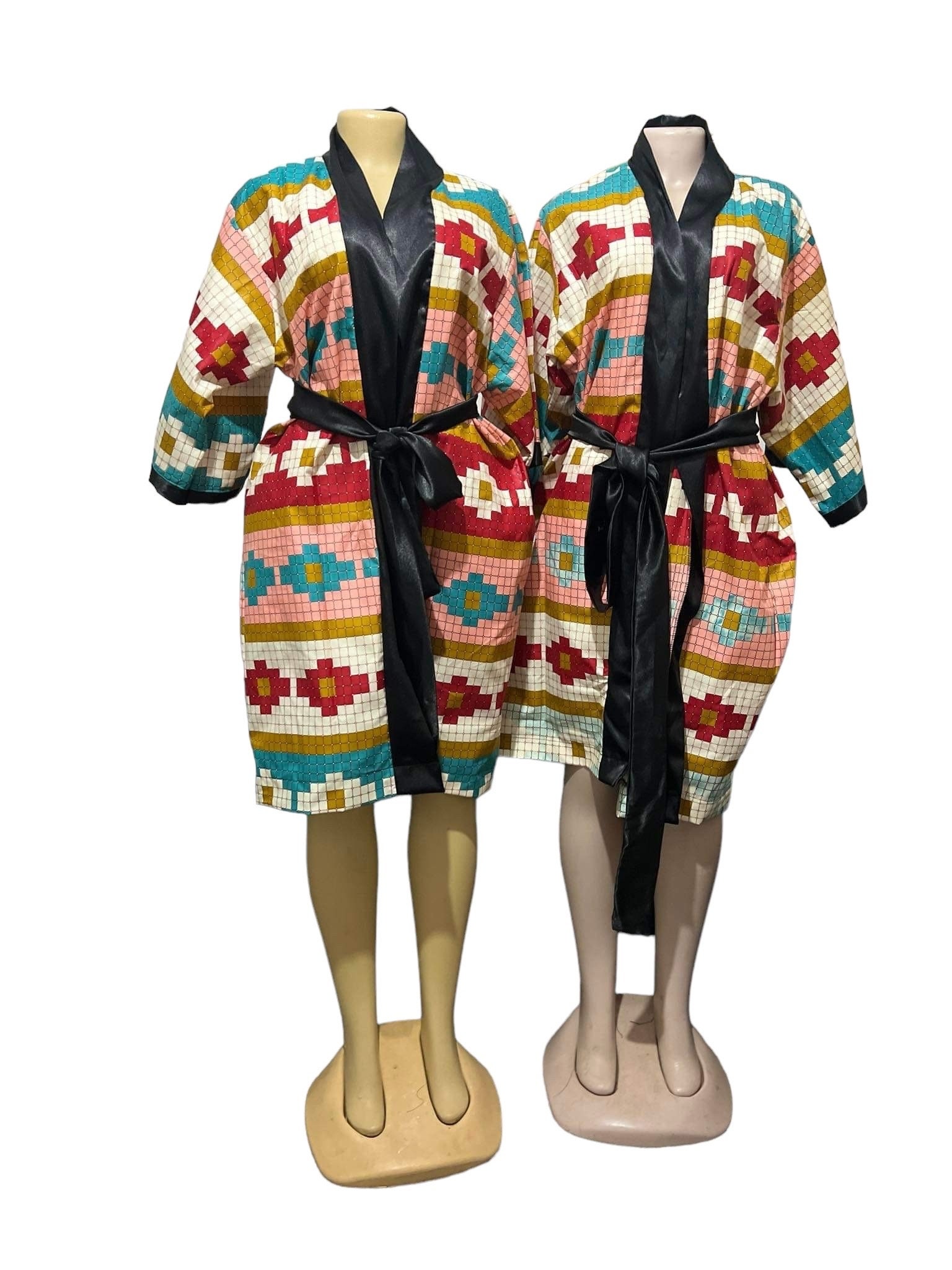 Kumani Robe African Print Kimono Robe, Ankara Kente Wax Tunic, Plus Size Kaftan - Etsy