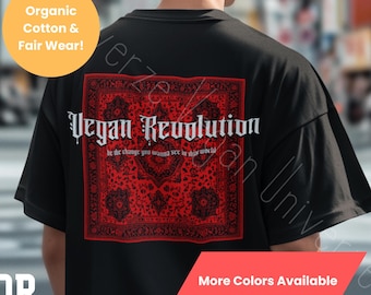 Vegan Revolution, Organic Shirt, Gift for Vegans, Plant Based Friends, Animal Liberation Rights Activism, Be The Change Ethic, Statement Tee