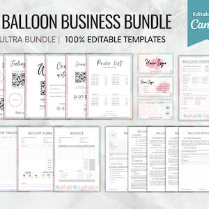 BALLOON BUSINESS BUNDLE, Balloon Order Form, Balloon Artist Contract Template, Balloon Business Cards, Balloon Menu, Balloon Business Flyer